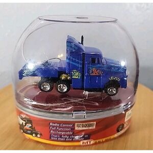 RARE M.T.‎ Mini Semi Truck RC Rechargeable 27 MHz 5, 2002  Blue NIB